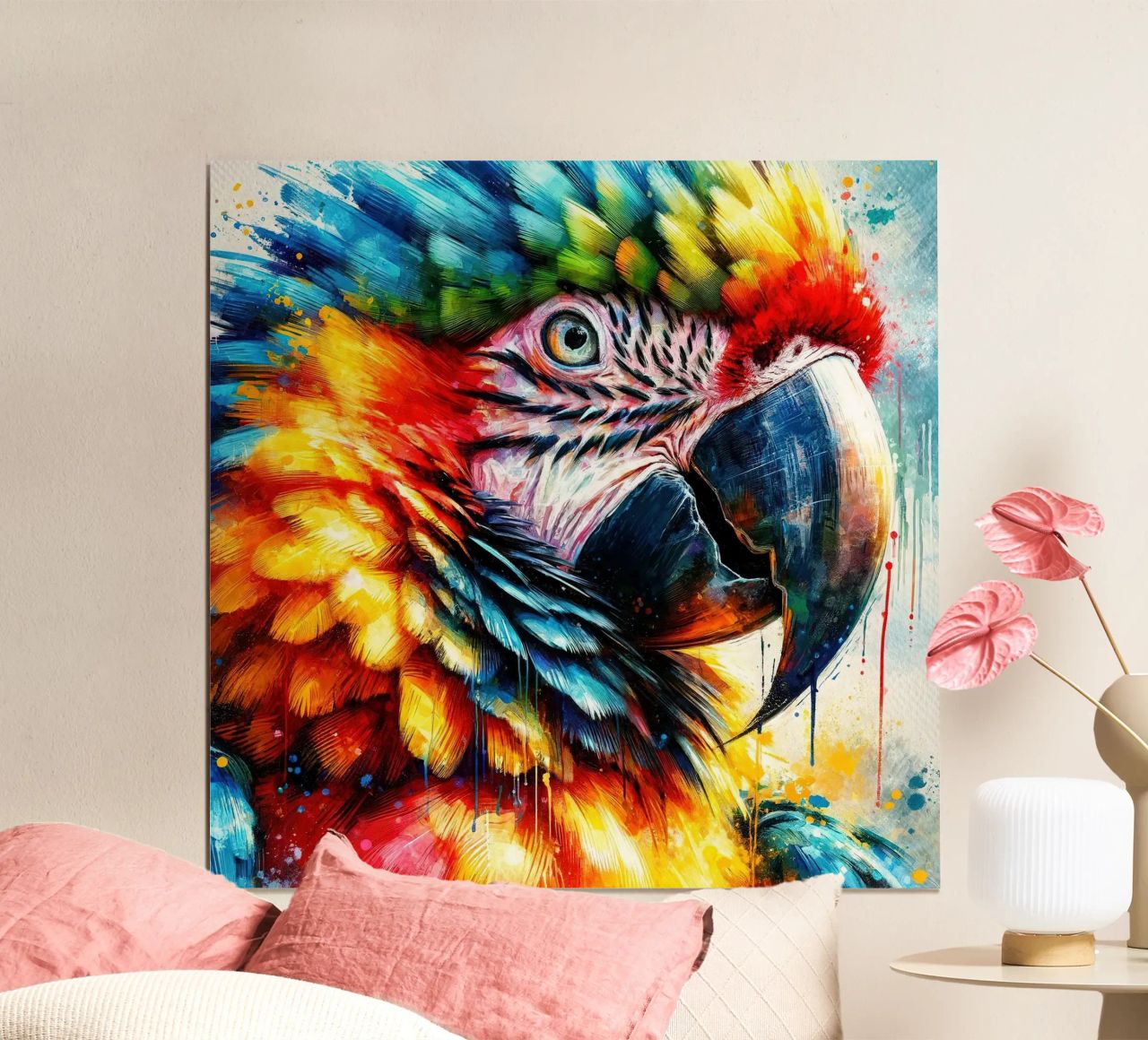 Perroquet Color Burst poster de Chromatic Fusion Studio