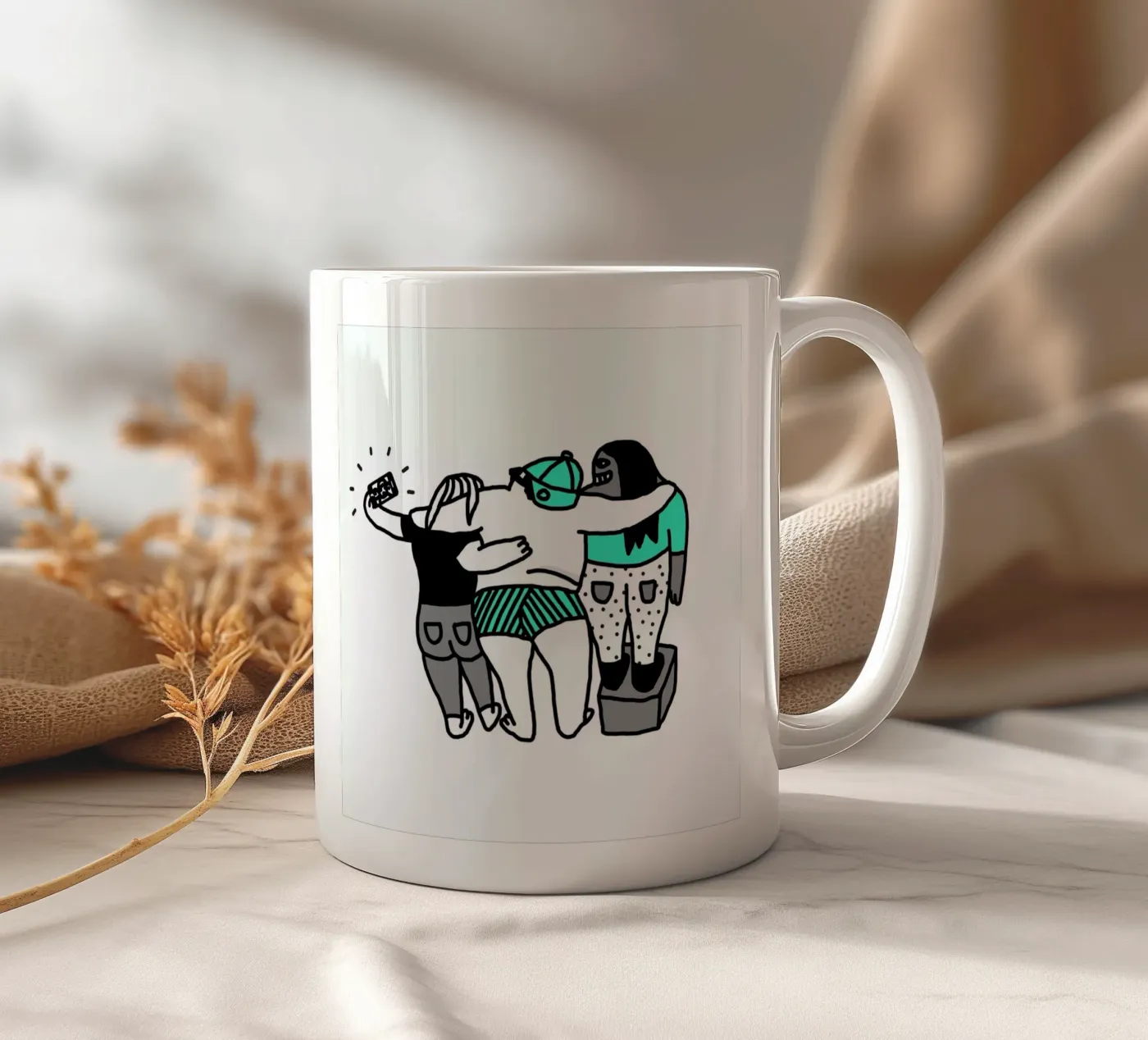 Selfie ceramic mug by Herzette