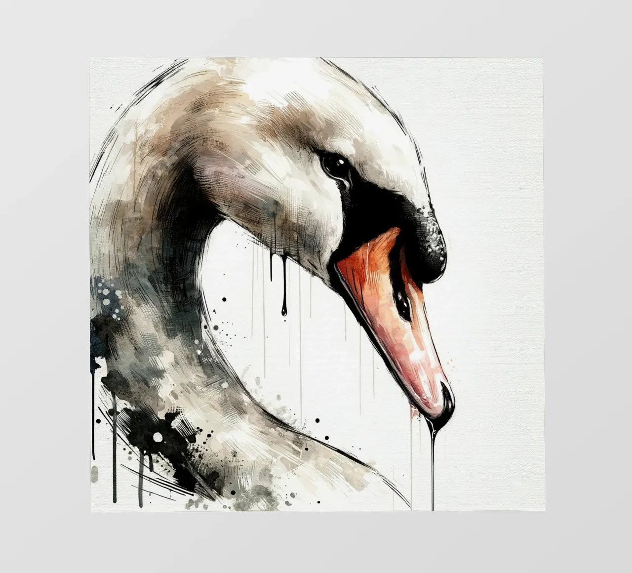 Cigno acquerellato pellicola backlit da Chromatic Fusion Studio
