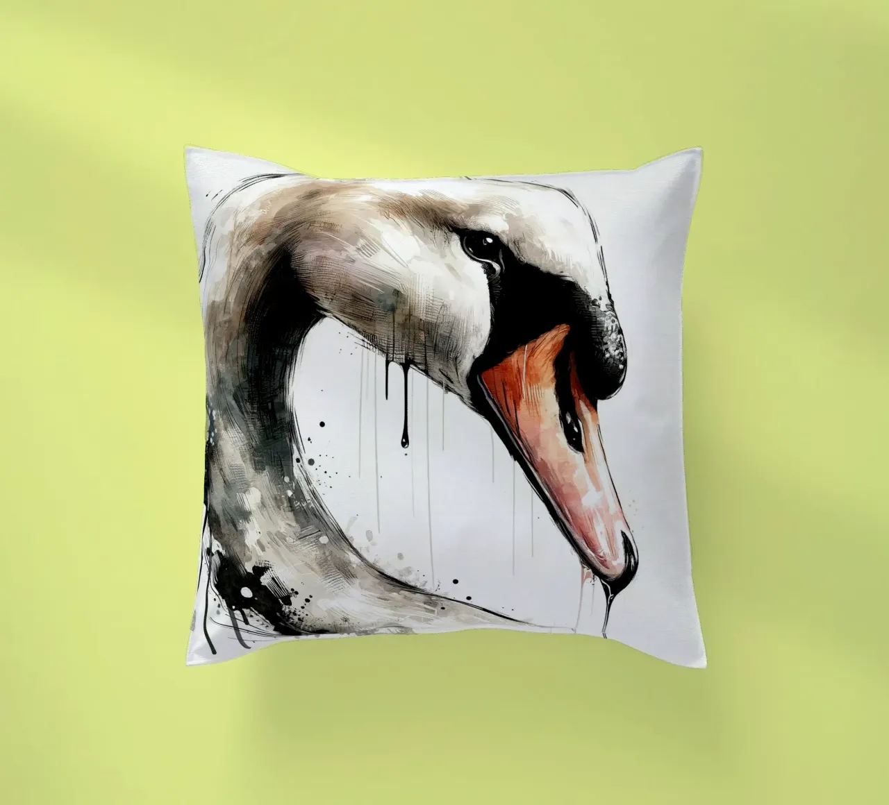 Cigno acquerellato cuscino da Chromatic Fusion Studio