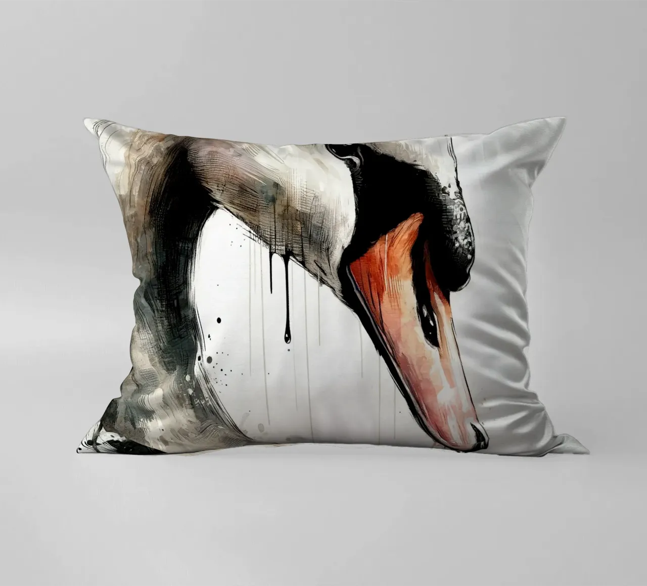 Cigno acquerellato cuscino da Chromatic Fusion Studio