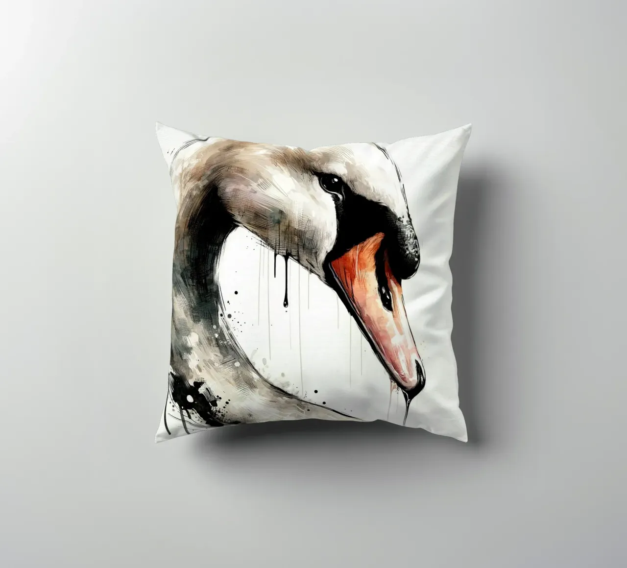 Cigno acquerellato cuscino da Chromatic Fusion Studio