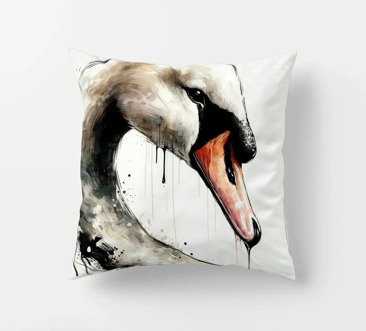 Cigno acquerellato cuscino da Chromatic Fusion Studio