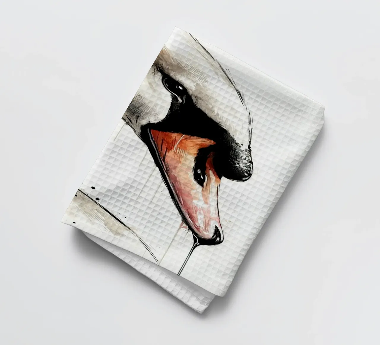 Cigno acquerellato canovaccio da cucina da Chromatic Fusion Studio