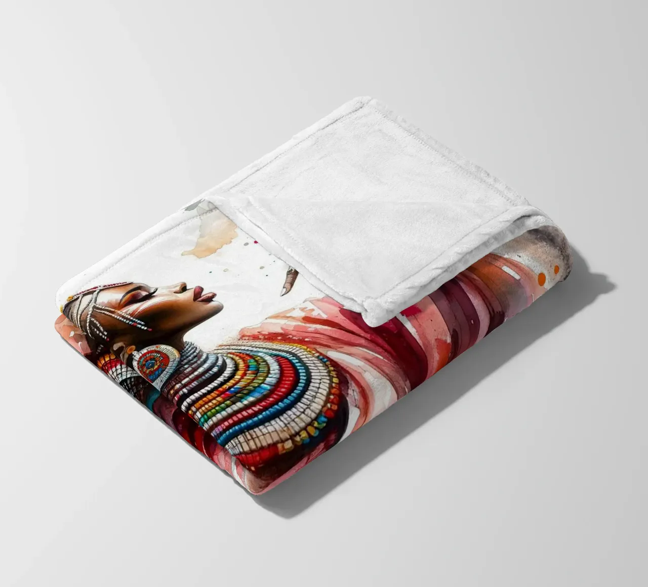 Danzatrice africana ad acquerello coperta in pile da Chromatic Fusion Studio