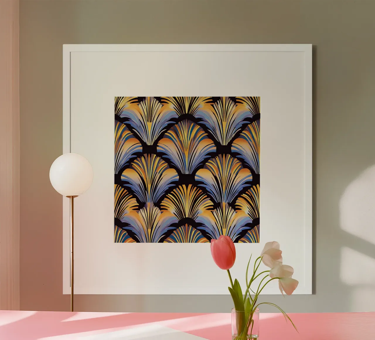 Art déco poster with plastic frame by Golden Era
