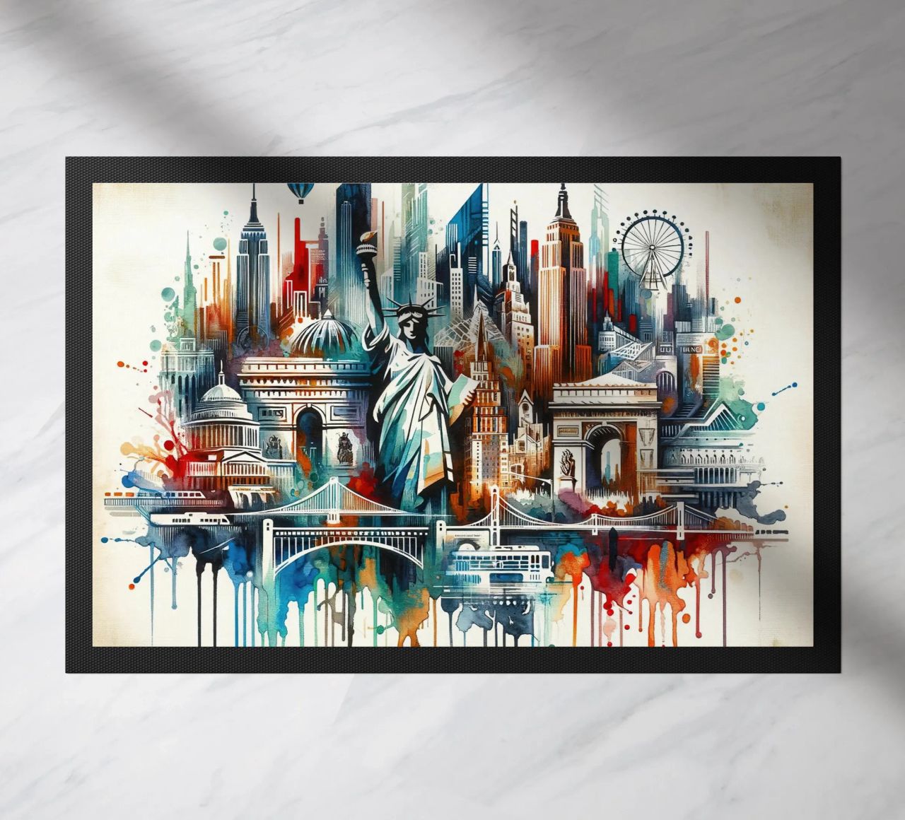 Acuarela abstracta Nueva York felpudo de Chromatic Fusion Studio