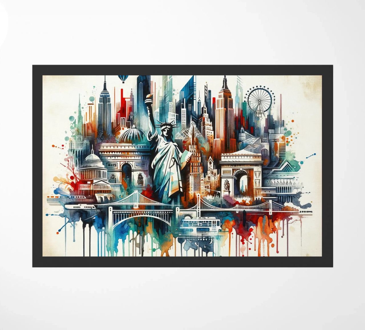 Acuarela abstracta Nueva York felpudo de Chromatic Fusion Studio