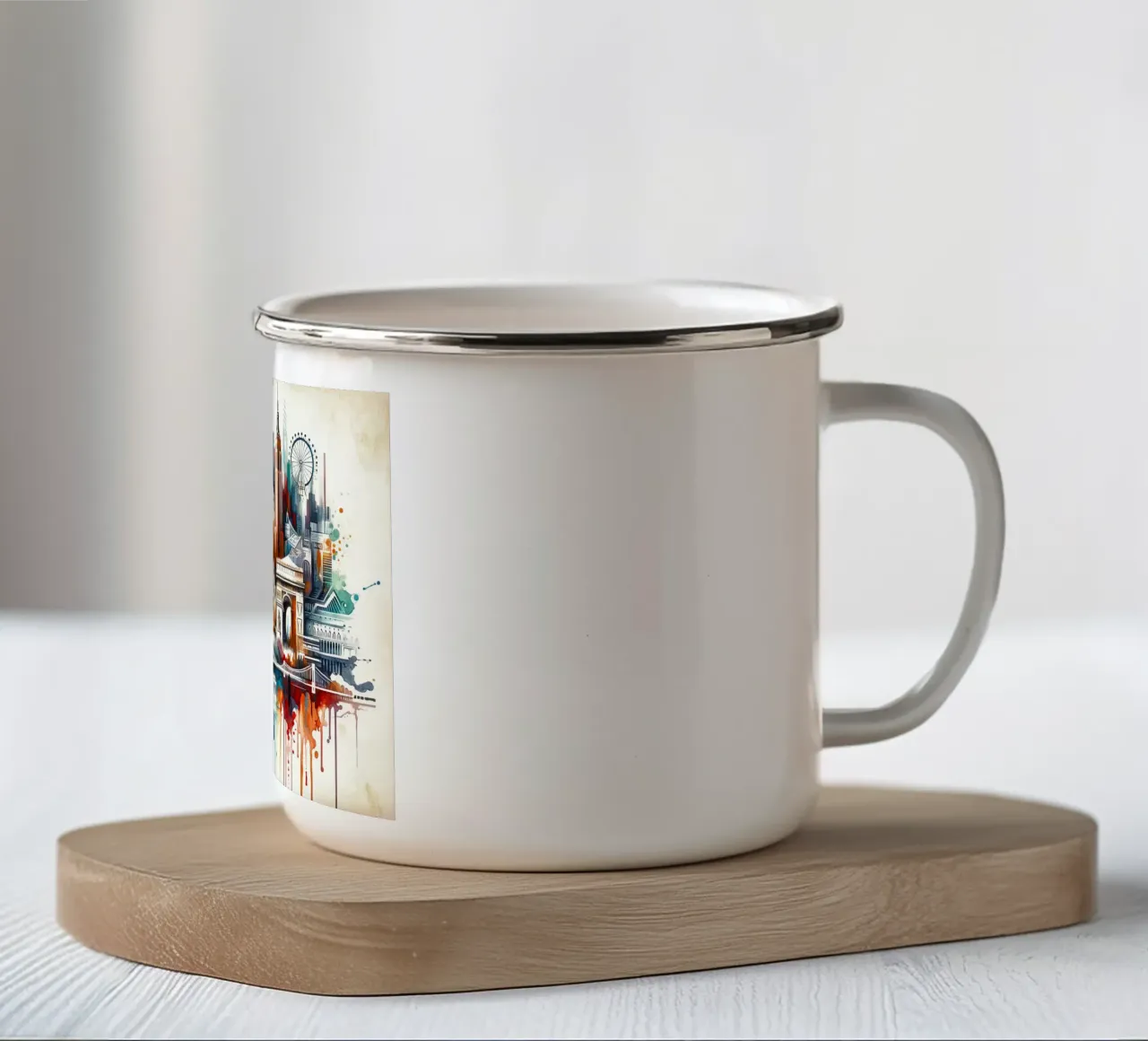 Acquerello astratto New York tazza in smalto da Chromatic Fusion Studio