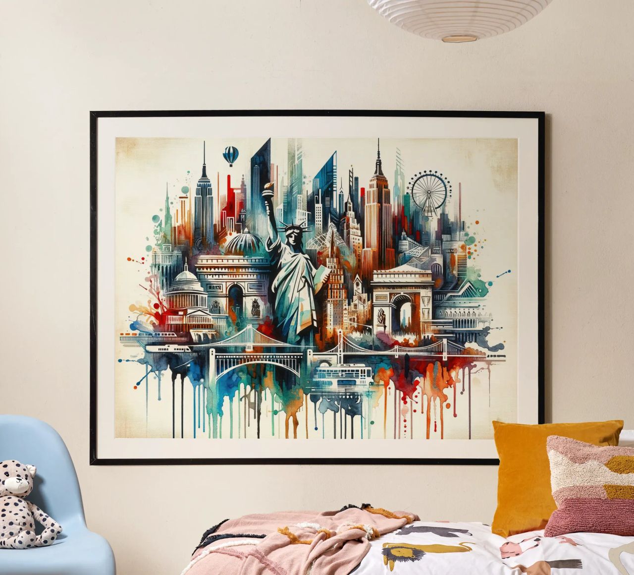 Abstract Watercolor New York poster by Chromatic Fusion Studio