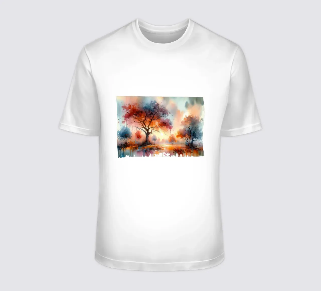 Feuriges Herbstdach in der Abenddämmerung T-Shirt von Chromatic Fusion Studio