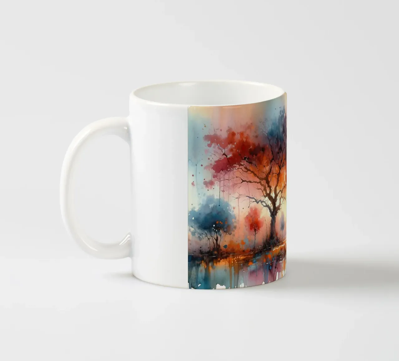 Feuriges Herbstdach in der Abenddämmerung Keramik Tasse von Chromatic Fusion Studio