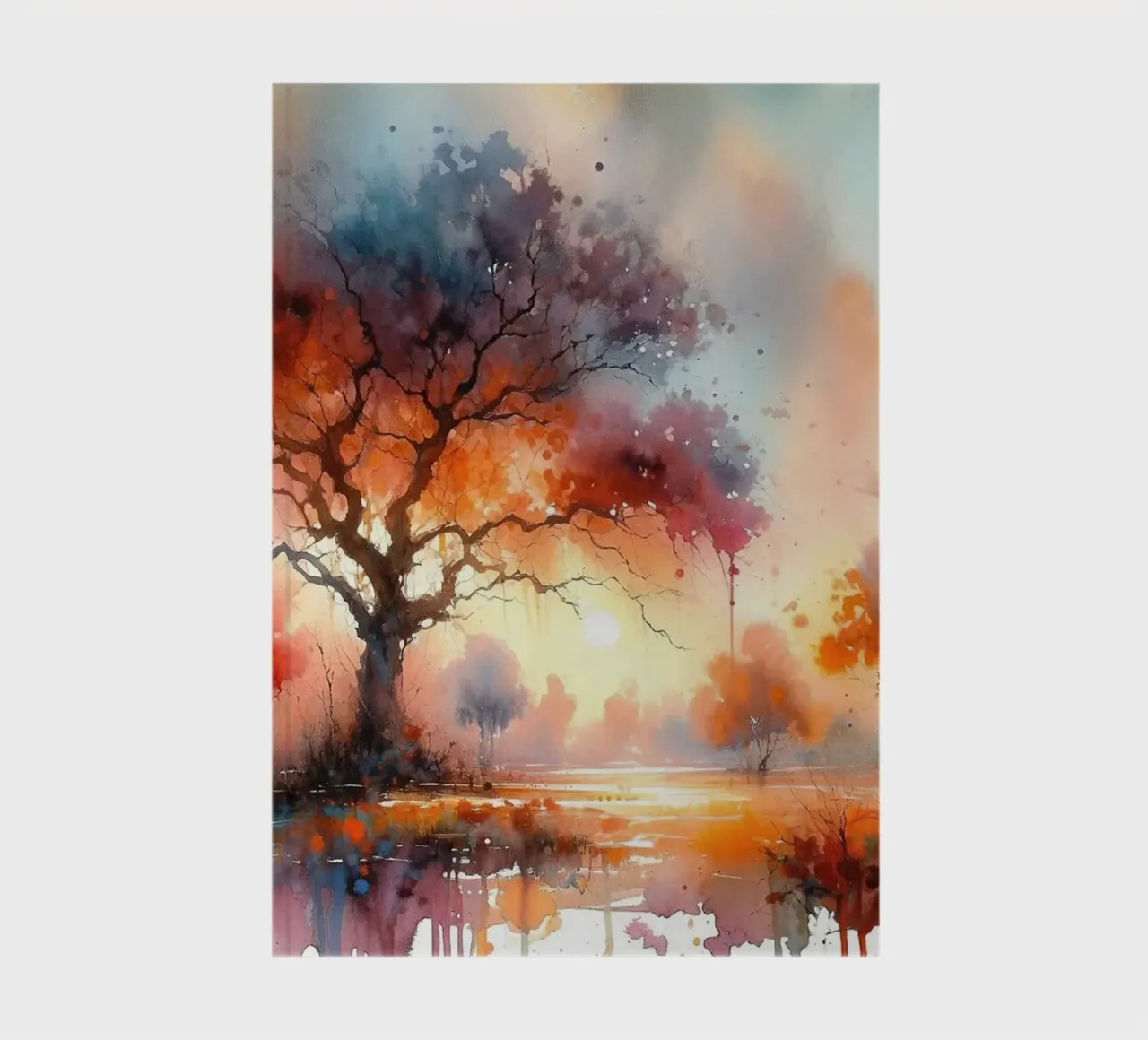 Autumn's Fiery Canopy at Dusk notebook by Chromatic Fusion Studio