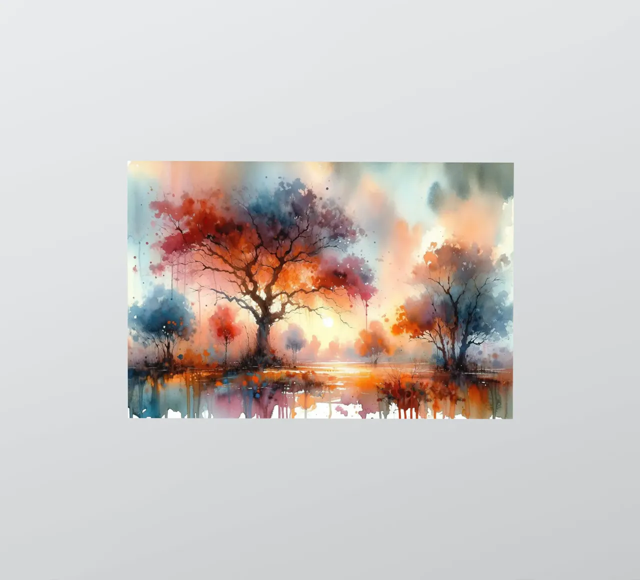 Feuriges Herbstdach in der Abenddämmerung Sticker von Chromatic Fusion Studio