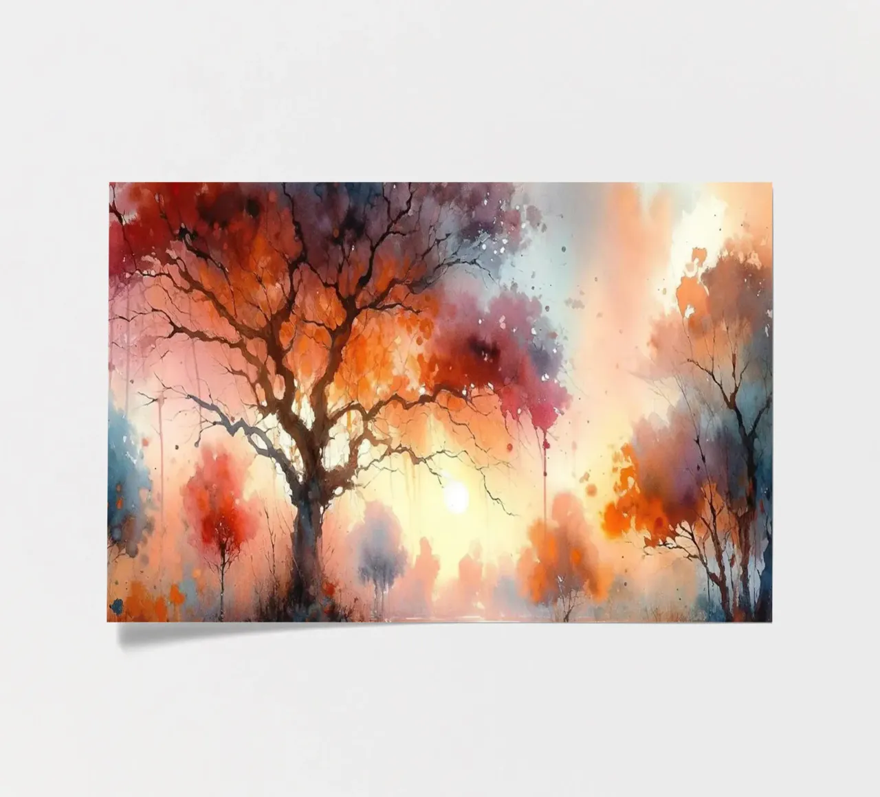 Feuriges Herbstdach in der Abenddämmerung Stickerbogen von Chromatic Fusion Studio