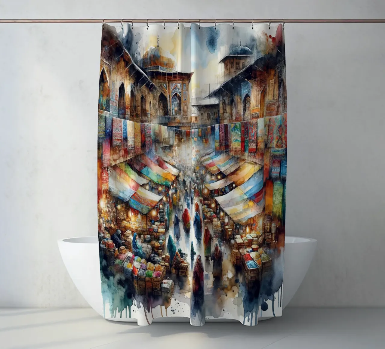 La sinfonia di colori di Bazaar tenda da doccia da Chromatic Fusion Studio