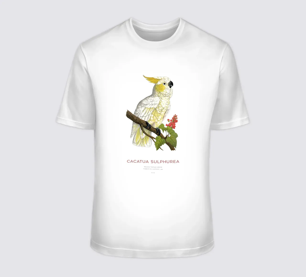 Cacatua dal ciuffo giallo o Cacatua sulphurea t-shirt da Vintagrafica