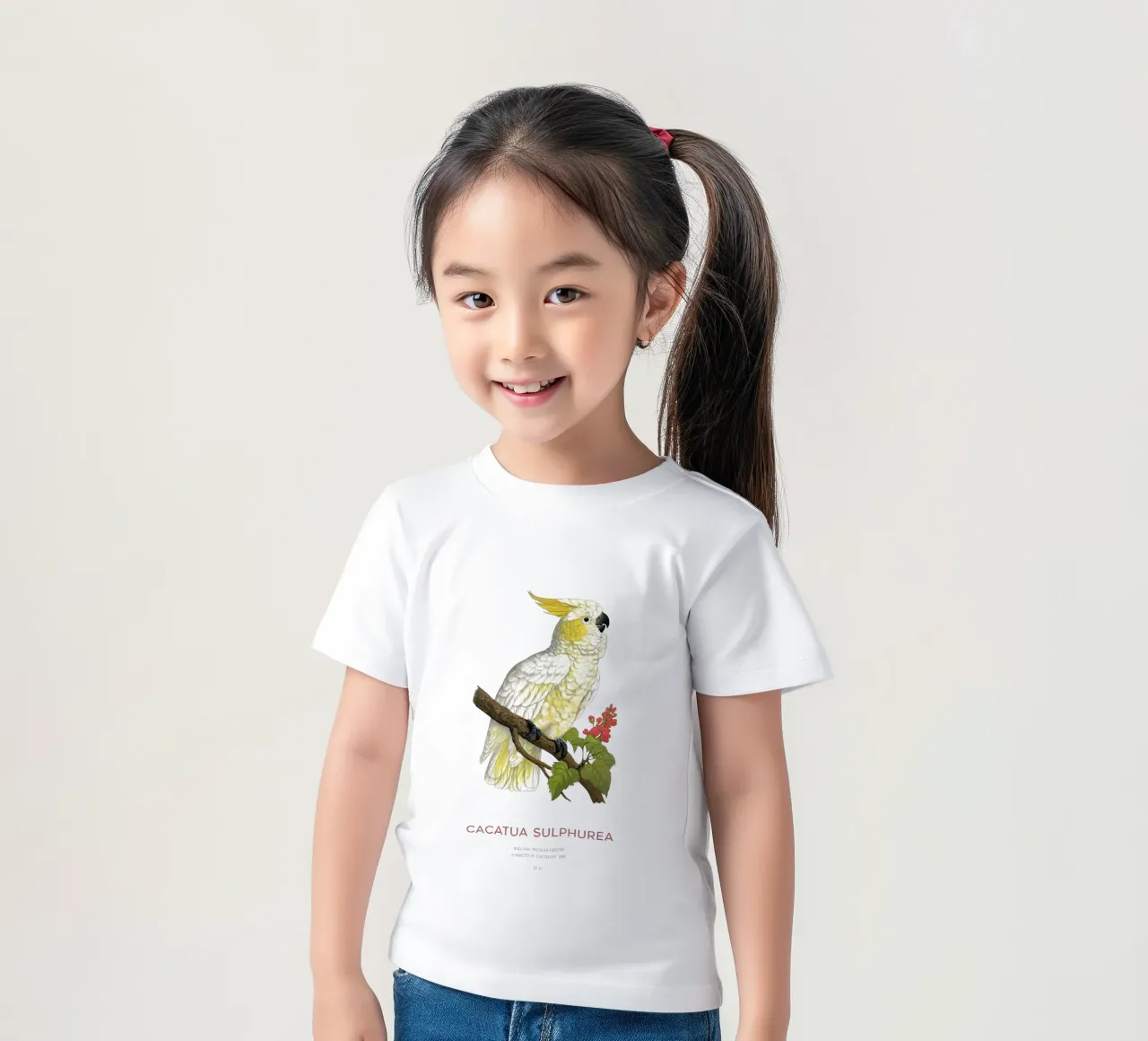Cacatua dal ciuffo giallo o Cacatua sulphurea t-shirt bambini da Vintagrafica