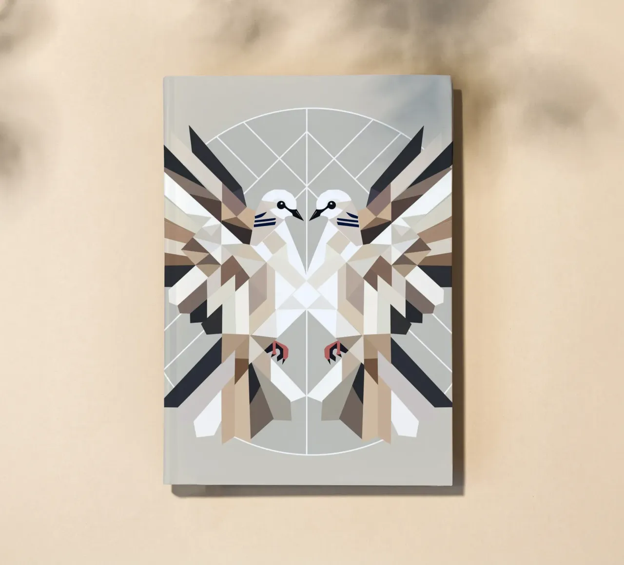 Two doves in geometric style - a symbol of harmony notebook by namosh