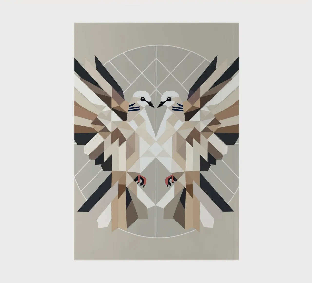 Two doves in geometric style - a symbol of harmony notebook by namosh