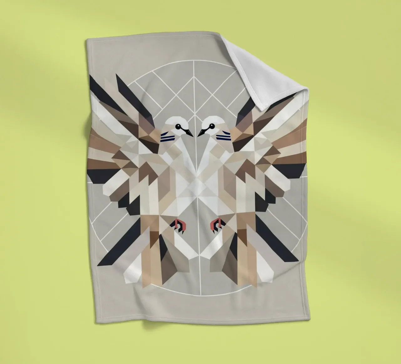 Due colombe in stile geometrico - un simbolo di armonia coperta in pile da namosh