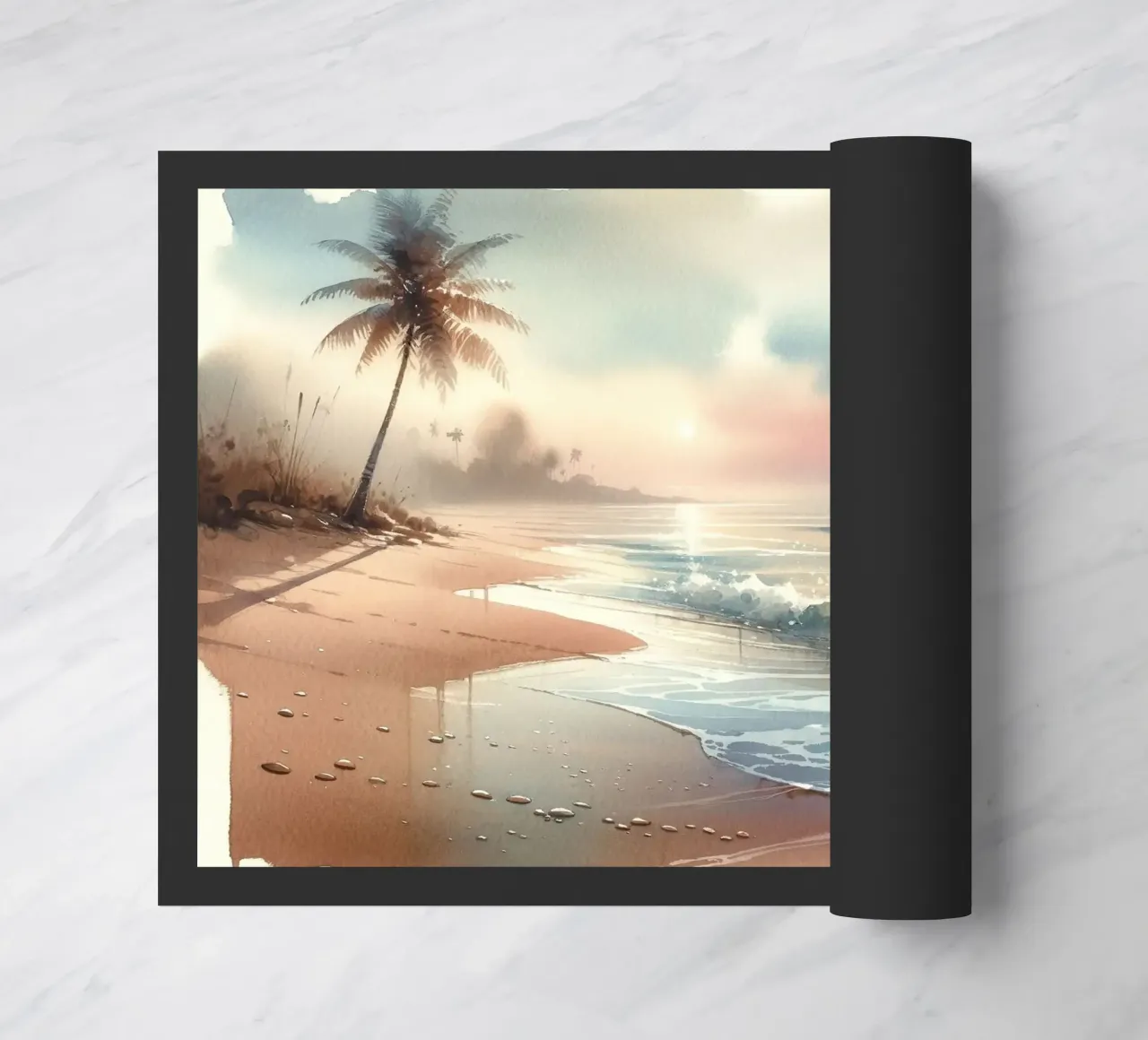 Alba calma sulla spiaggia tropicale zerbino da Chromatic Fusion Studio