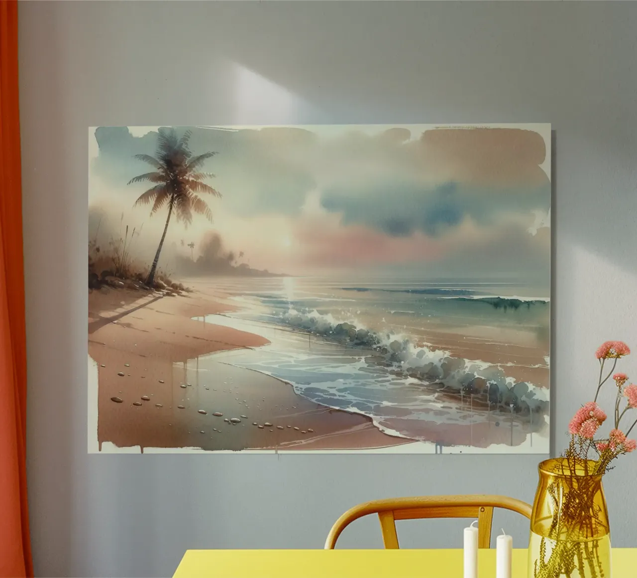 Alba calma sulla spiaggia tropicale alluminio dibond da Chromatic Fusion Studio