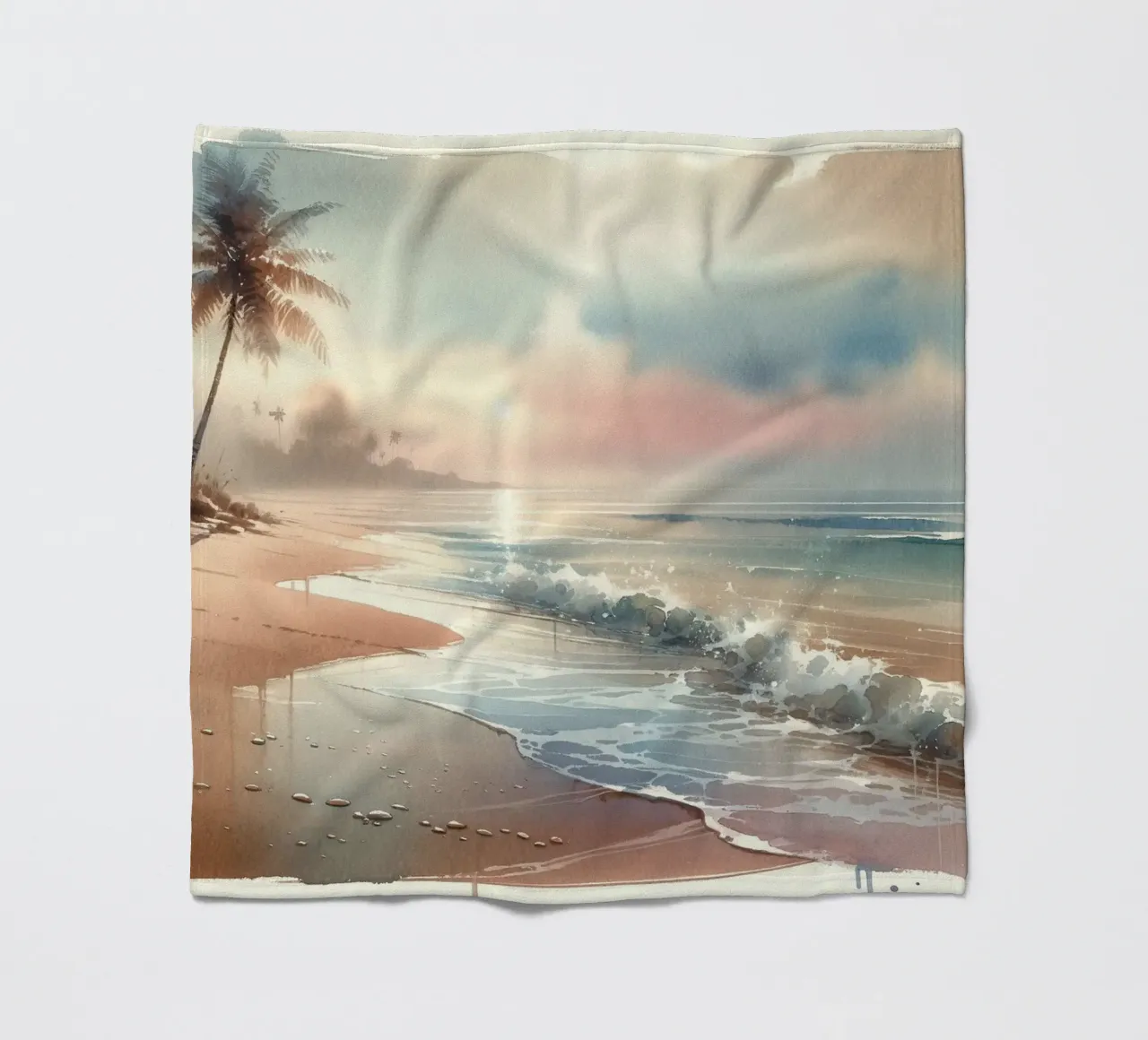 Alba calma sulla spiaggia tropicale coperta in pile da Chromatic Fusion Studio
