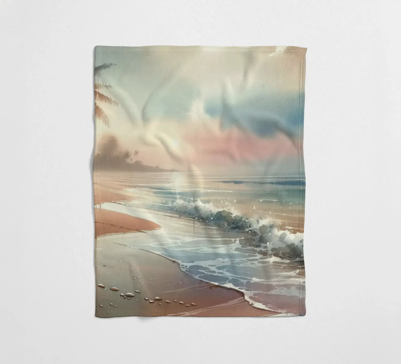 Alba calma sulla spiaggia tropicale coperta in pile da Chromatic Fusion Studio