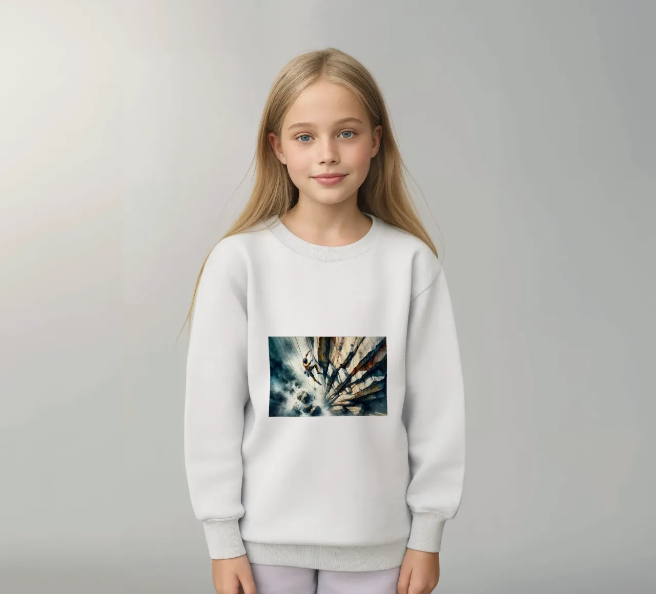 Grimpeur contre le vide Seul le courage compte sweat enfant de Chromatic Fusion Studio