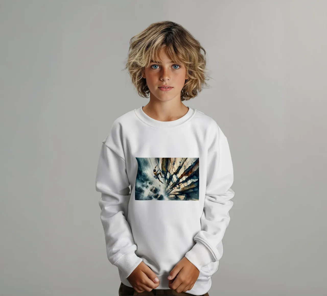 Grimpeur contre le vide Seul le courage compte sweat enfant de Chromatic Fusion Studio