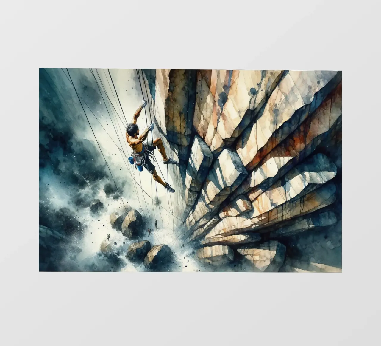 Grimpeur contre le vide Seul le courage compte bâche pvc de Chromatic Fusion Studio