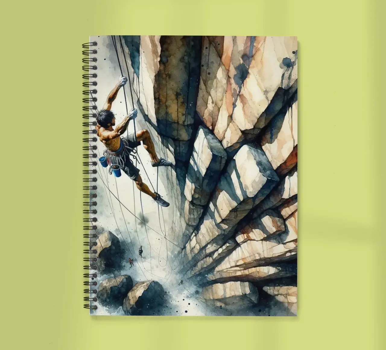 Climber Against the Void Only Courage spiral notebook by Chromatic Fusion Studio