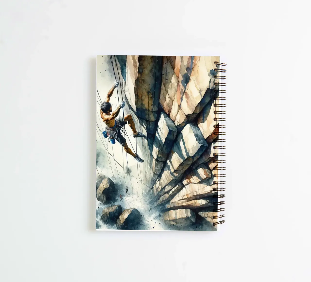 Climber Against the Void Only Courage spiral notebook by Chromatic Fusion Studio