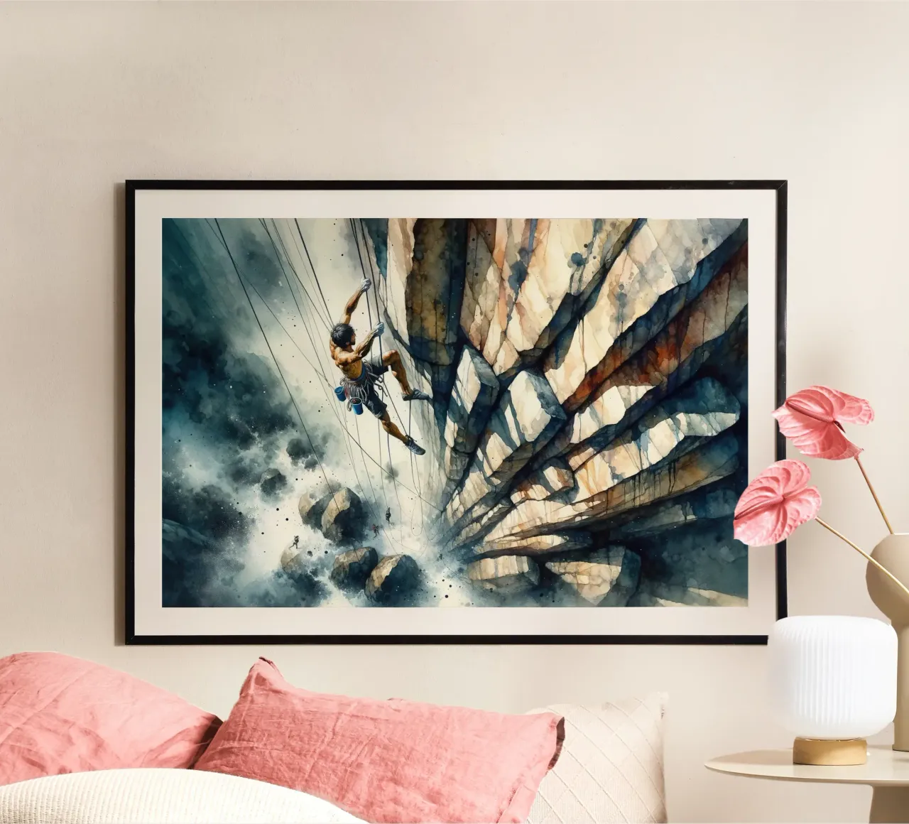 Climber Against the Void Only Courage hahnemühle by Chromatic Fusion Studio