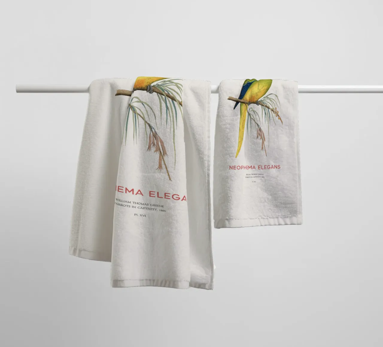 Sierpapegaai of Neophema elegans badhanddoek van Vintagrafica