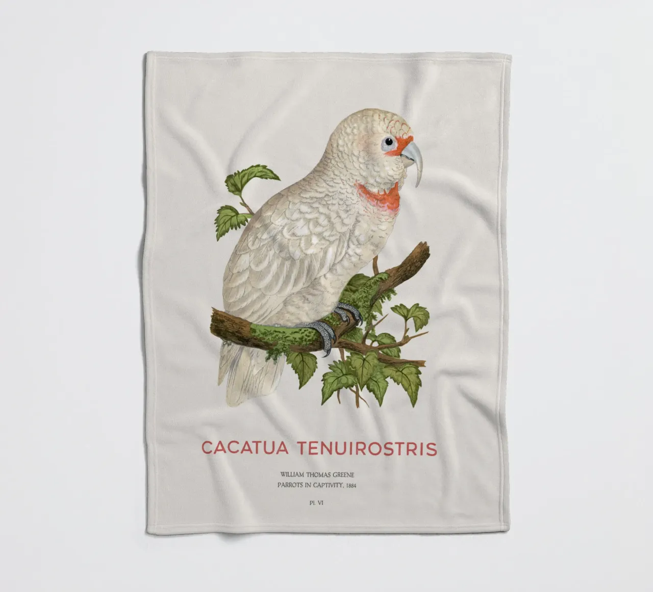 Langschnabelkakadu oder Cacatua tenuirostris Fleecedecke von Vintagrafica