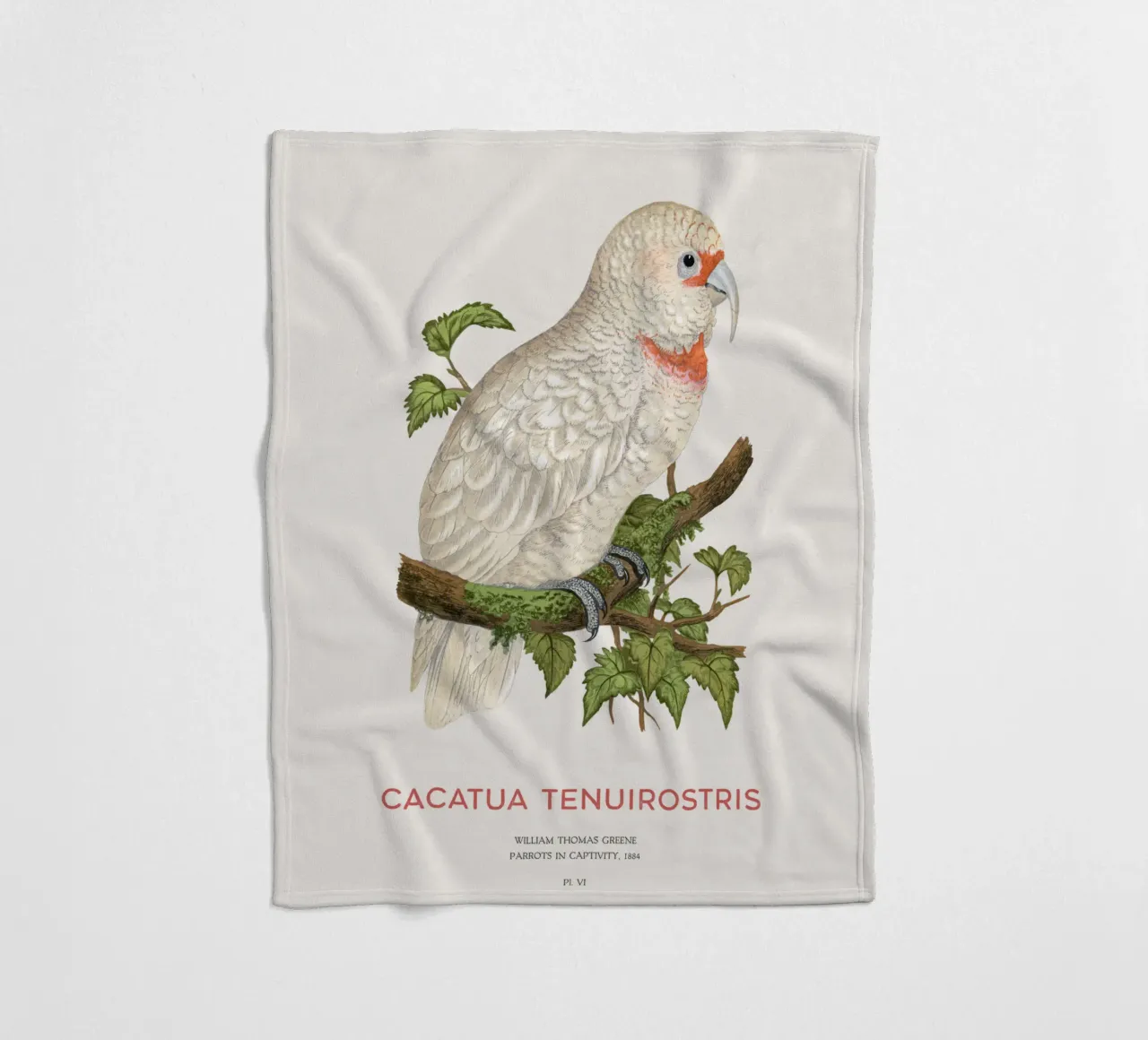 Langschnabelkakadu oder Cacatua tenuirostris Fleecedecke von Vintagrafica