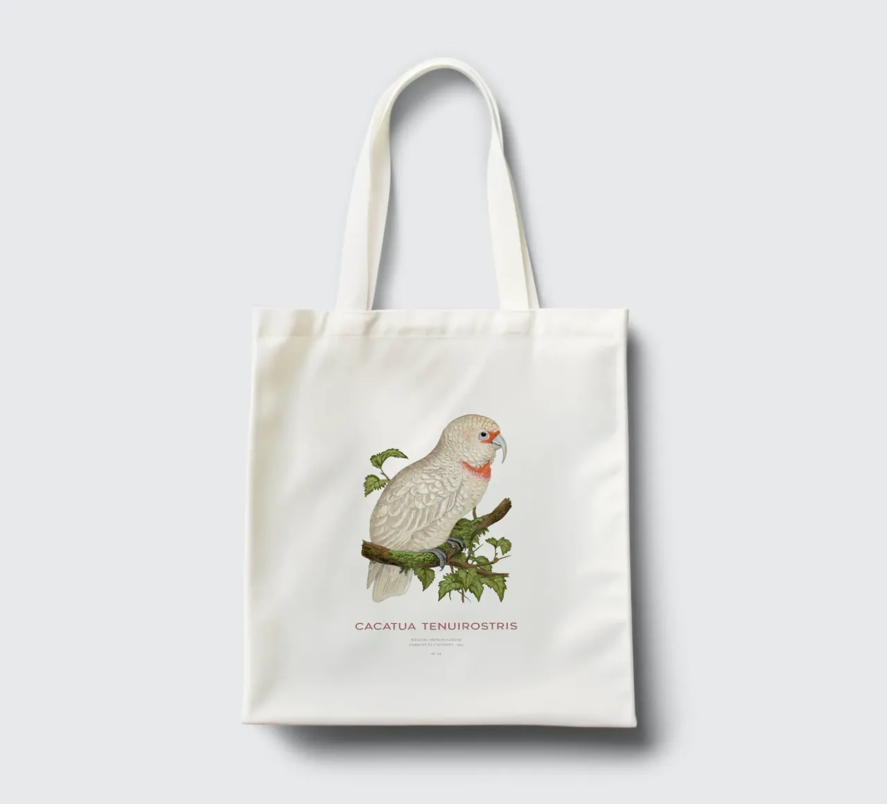 Langschnabelkakadu oder Cacatua tenuirostris Jutebeutel von Vintagrafica