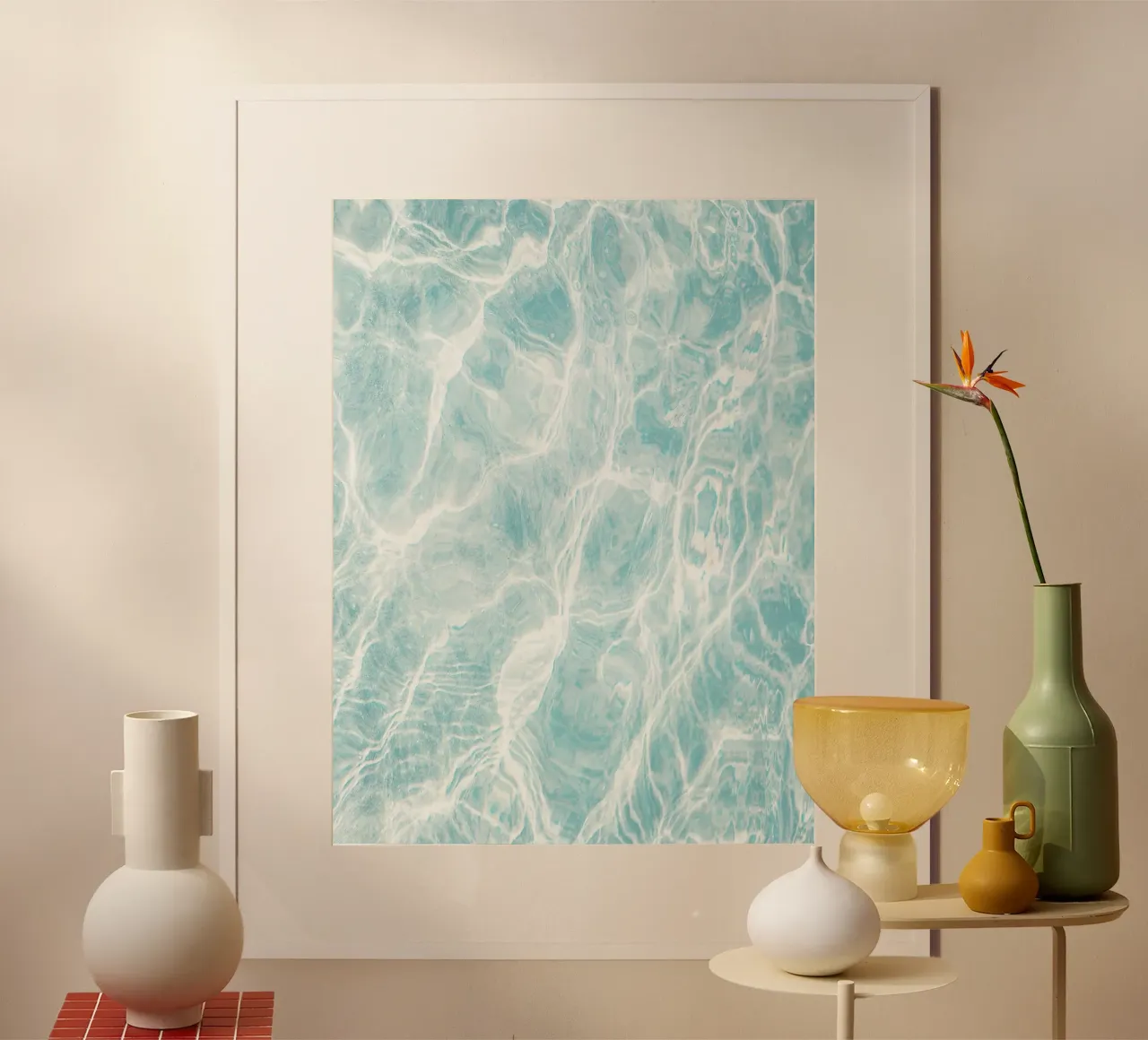 Waterpatroon poster met houten frame van Dagmar Pels