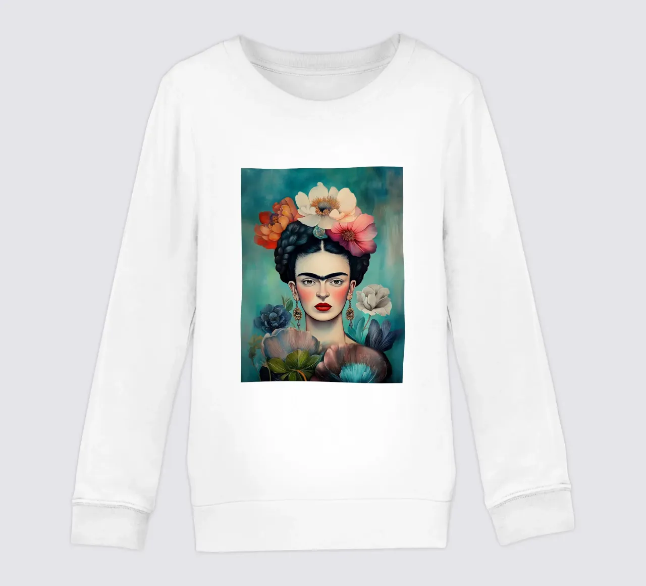 Frida, espressione di creatività felpa bambino da Carinaprint