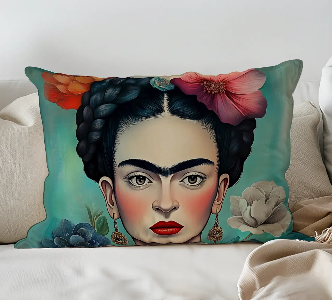 Frida, espressione di creatività cuscino da Carinaprint