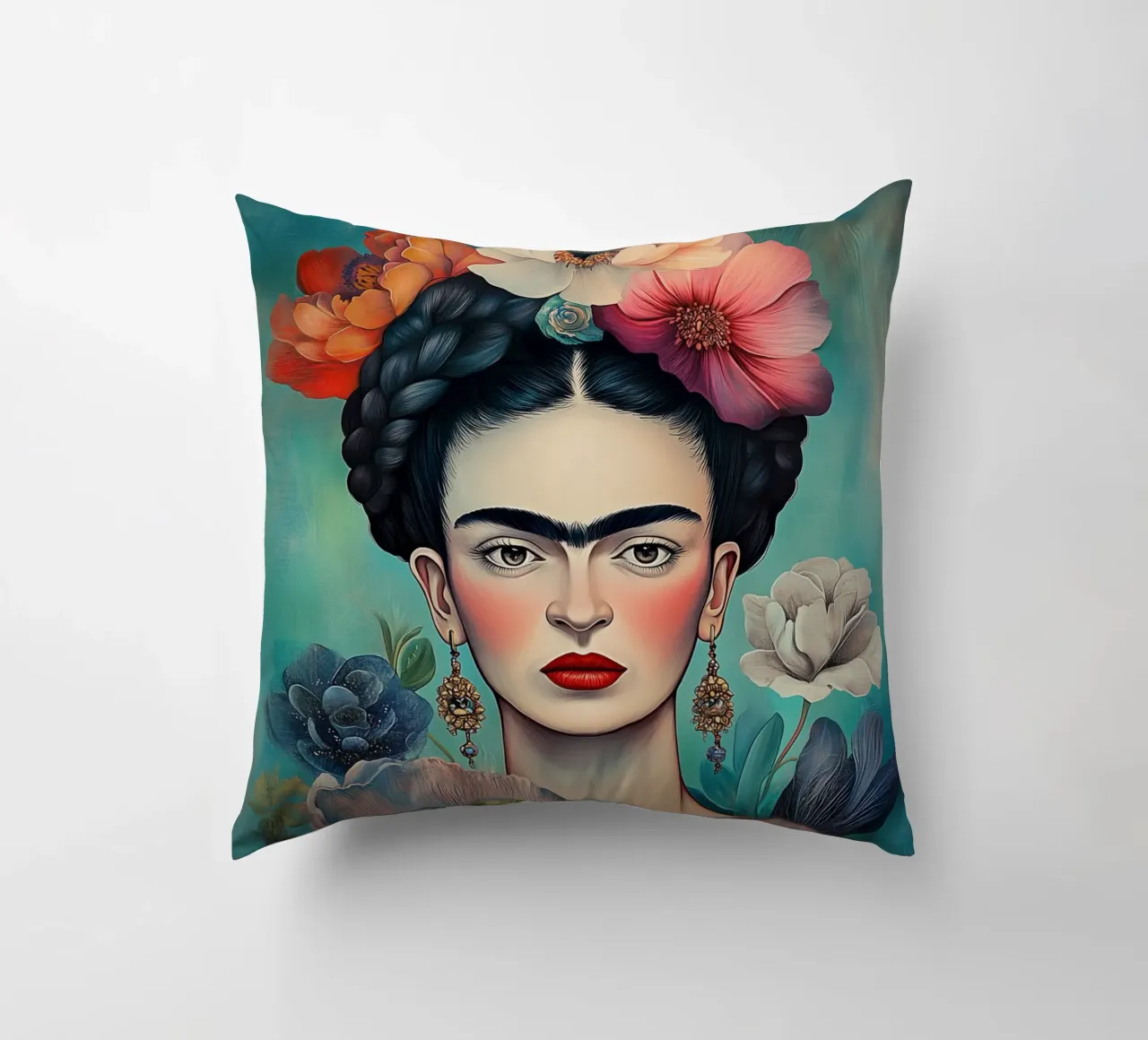 Frida, espressione di creatività cuscino da Carinaprint