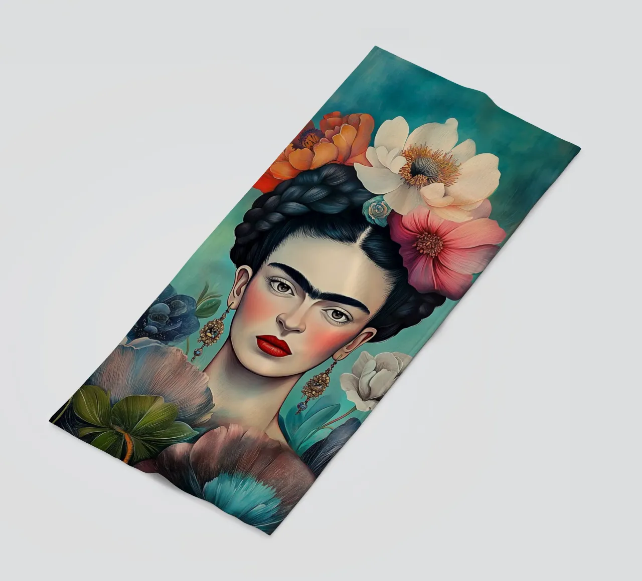 Frida, espressione di creatività telo mare da Carinaprint