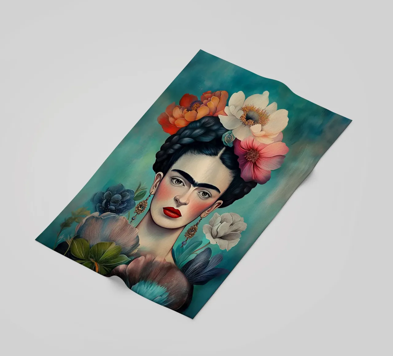 Frida, espressione di creatività telo mare da Carinaprint