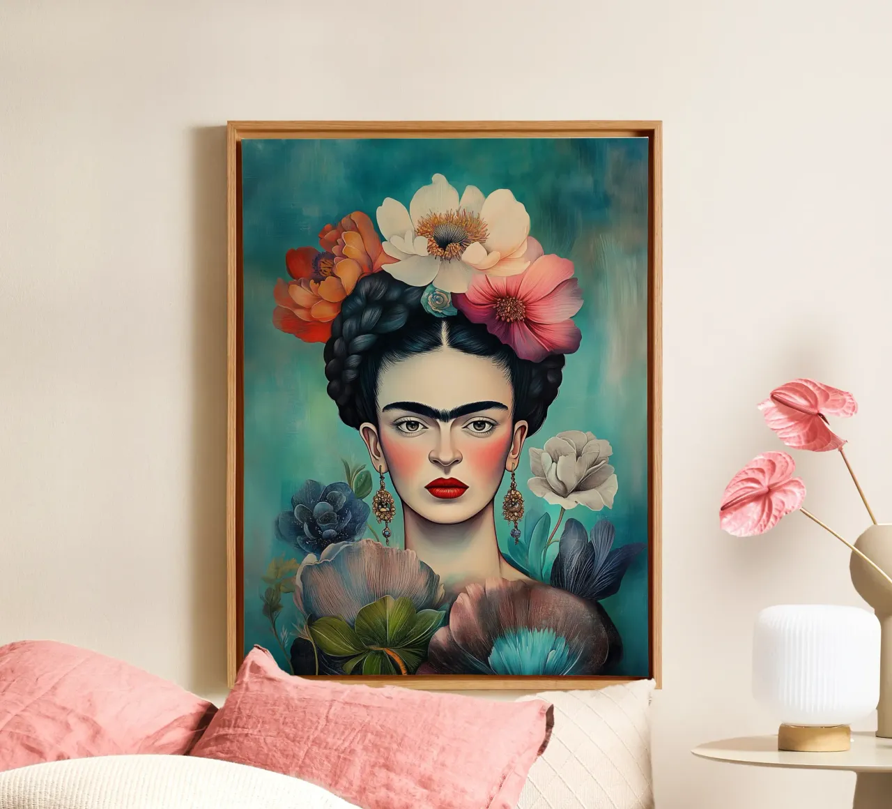 Frida, espressione di creatività tela con Cornice a cassetta da Carinaprint
