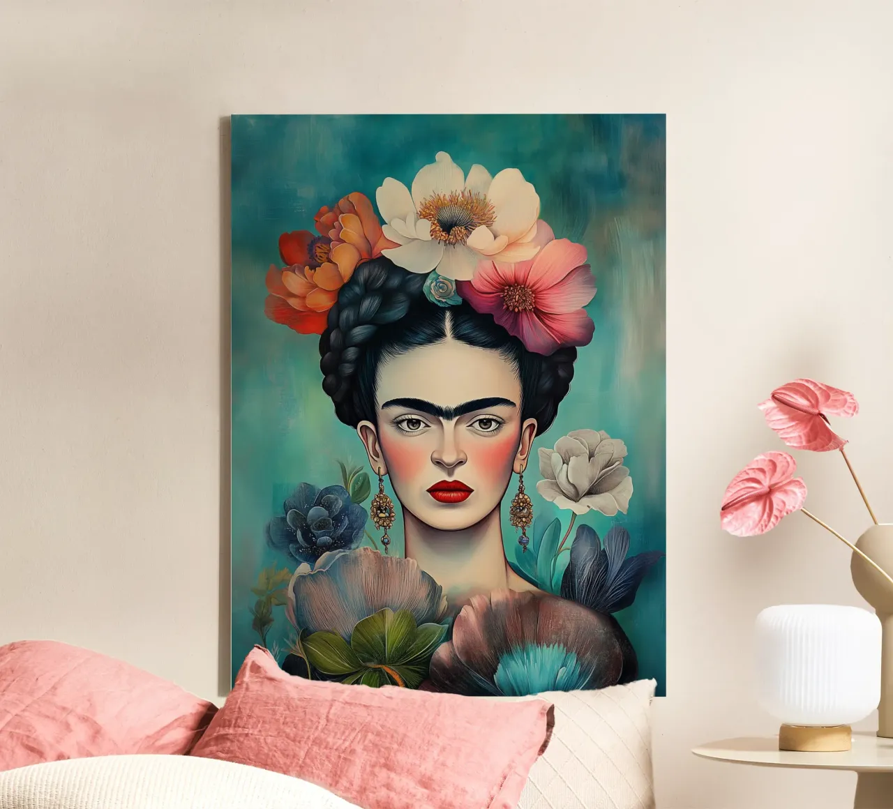 Frida, espressione di creatività tela con Cornice a cassetta da Carinaprint
