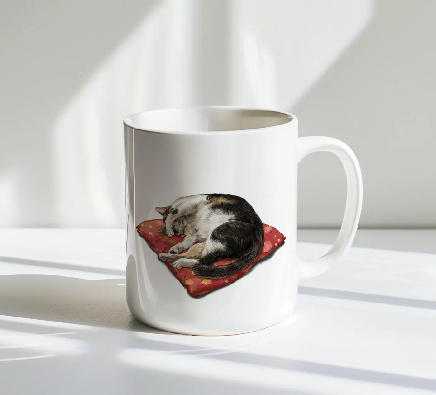 Napping Cat ceramic mug by Laura Graves
