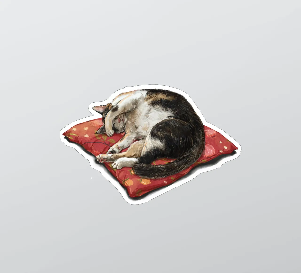 Slapende kat sticker van Laura Graves