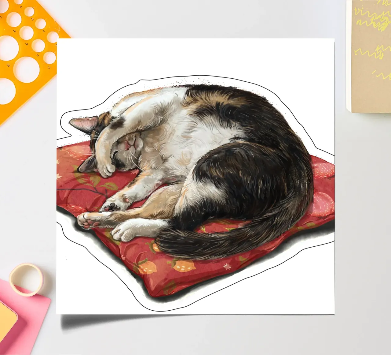 Napping Cat sticker sheet by Laura Graves